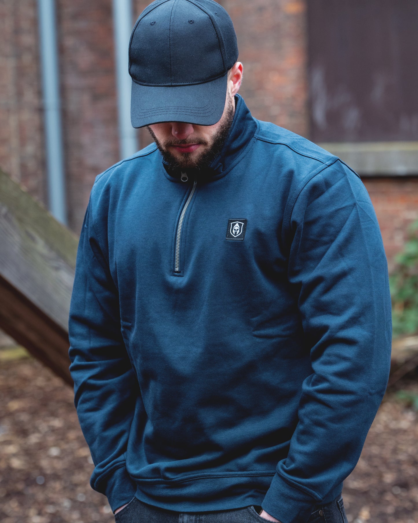 CHEVALIER | HALF ZIP SWEATER DONKERBLAUW