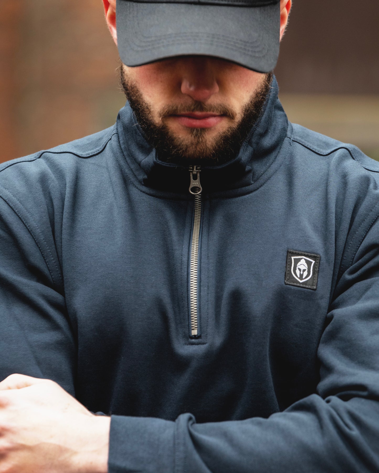 CHEVALIER | HALF ZIP SWEATER DONKERBLAUW